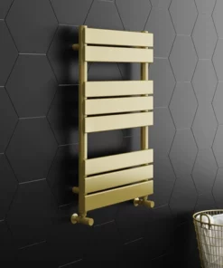 Arezzo Brushed Brass 800 x 500 Heated Towel Rail