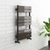Milan Black Nickel 800 x 500mm Single Panel Heated Towel Rail