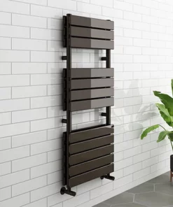 Milan Black Nickel 1200 x 500mm Double Panel Heated Towel Rail