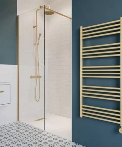 Crosswater MPRO 480 x 1140mm Electric Only Towel Rail - Brushed Brass Effect - MP48X1140FELEC