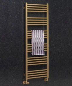 Crosswater MPRO 480 x 1380mm Heated Towel Rail - Brushed Brass Effect - MP48X13800F