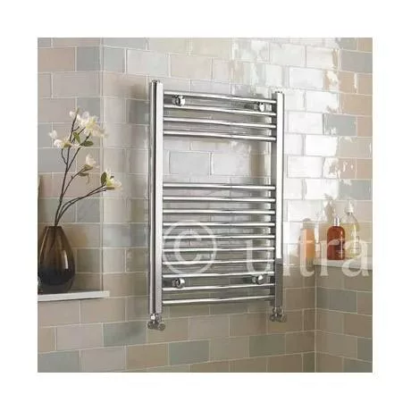 Chrome Curved Ladder Heated Towel Rail 500 x 700mm - MTY066 4 Chrome Curved Ladder Heated Towel Rail 500 x 700mm - MTY066 - Image 2