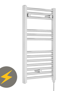Nuie H720mm x W400mm Chrome Electric Only Ladder Rail - MTY150