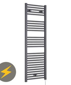 Nuie H1375mm x W480mm Anthracite Electric Only Ladder Rail - MTY155