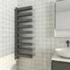 Milan Anthracite U-Shaped Heated Towel Rail - 1300 x 400mm -Cheap Bathroom Heating Store MUTR130A p