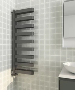Milan Anthracite U-Shaped Heated Towel Rail - 1300 x 400mm