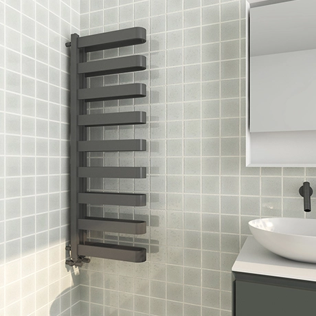 Milan Anthracite U-Shaped Heated Towel Rail - 1300 x 400mm 3 Milan Anthracite U-Shaped Heated Towel Rail - 1300 x 400mm