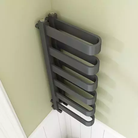 Milan Anthracite U-Shaped Heated Towel Rail - 850 x 300mm 4 Milan Anthracite U-Shaped Heated Towel Rail - 850 x 300mm - Image 2
