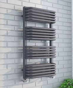 Monza 500 x 1000 Anthracite Designer D-Shaped Heated Towel Rail