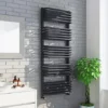 Monza 500 x 1269 Anthracite Designer D-Shaped Heated Towel Rail 1 Monza 500 x 1269 Anthracite Designer D-Shaped Heated Towel Rail -Cheap Bathroom Heating Store MZ1268X5A np