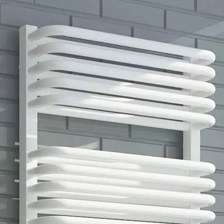 Monza 500 x 1269 White Designer D-Shaped Heated Towel Rail 4 Monza 500 x 1269 White Designer D-Shaped Heated Towel Rail - Image 2