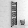Monza Matt Black 1450 x 500 Round Bar Heated Towel Rail -Cheap Bathroom Heating Store MZ15MB lrg 670