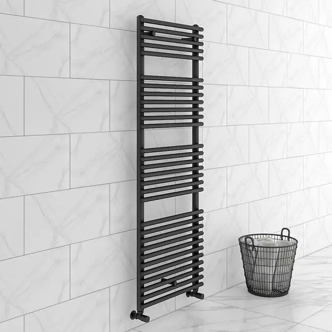 Monza Matt Black 1450 x 500 Round Bar Heated Towel Rail 3 Monza Matt Black 1450 x 500 Round Bar Heated Towel Rail