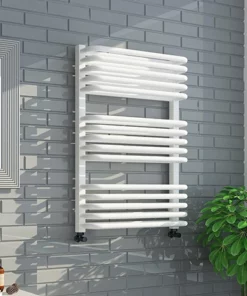 Monza 500 x 736 White Designer D-Shaped Heated Towel Rail
