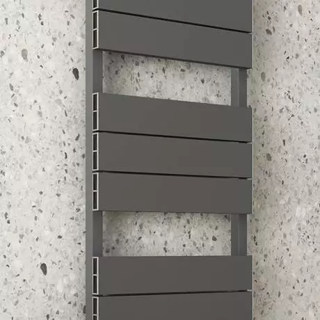 Monza Anthracite Aluminium Heated Towel Rail 1150 x 500mm Flat Panels 4 Monza Anthracite Aluminium Heated Towel Rail 1150 x 500mm Flat Panels - Image 2