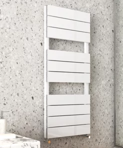 Monza White Aluminium Heated Towel Rail 1150 x 500mm Flat Panels