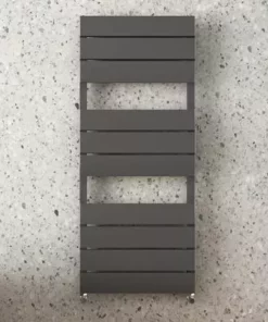 Monza Anthracite Aluminium Heated Towel Rail 1200 x 500mm Curved Panels -Cheap Bathroom Heating Store MZAL9A d2 460