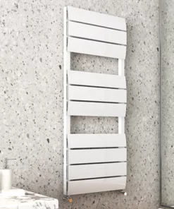 Monza White Aluminium Heated Towel Rail 1200 x 500mm Curved Panels