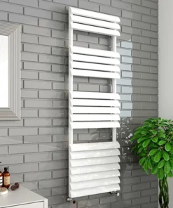 Monza 500 x 1500mm Venetian Style White Designer Towel Rail