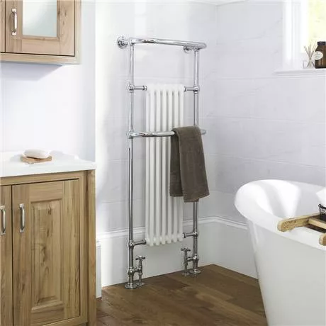 Old London - Chrome & White Tilbury Radiator - 1500 x 575mm - LDR008 4 Old London - Chrome & White Tilbury Radiator - 1500 x 575mm - LDR008 - Image 2