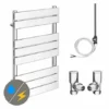 Milan 500 x 840mm Heated Towel Rail (incl. Valves + Electric Heating Kit)