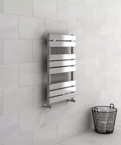 Milan 500 x 840mm Heated Towel Rail (incl. Valves + Electric Heating Kit) -Cheap Bathroom Heating Store RAD01 EHK detail01 460