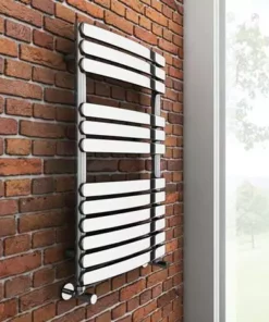 Murano Curved H800mm x W490mm Heated Towel Rail - Chrome -Cheap Bathroom Heating Store RAD08 nd3 460