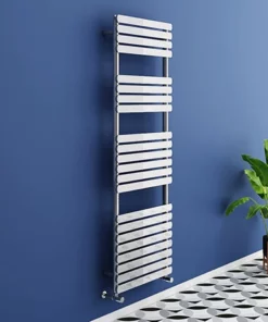 Murano Curved 1500 x 500mm Chrome Modern Heated Towel Rail - 22 Sections