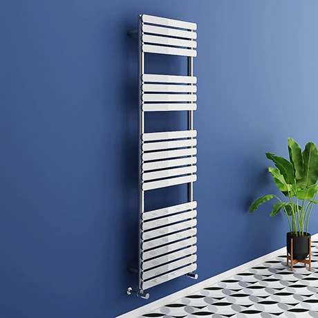 Murano Curved 1500 x 500mm Chrome Modern Heated Towel Rail - 22 Sections 3 Murano Curved 1500 x 500mm Chrome Modern Heated Towel Rail - 22 Sections