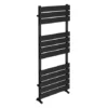 Milan Matt Black 1200 x 490mm Heated Towel Rail -Cheap Bathroom Heating Store RAD12MB n p