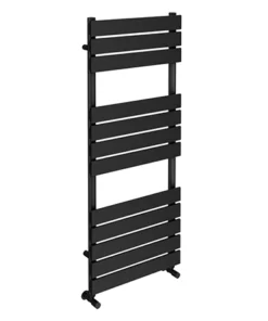 Milan Matt Black 1200 x 490mm Heated Towel Rail