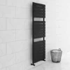 Milan Matt Black 1512 x 500mm Heated Towel Rail -Cheap Bathroom Heating Store RAD15MB prod1a