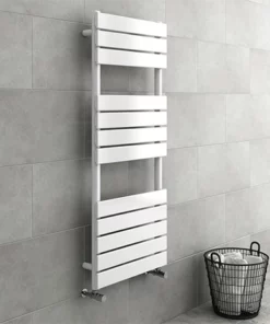 Milan White 1200 x 490mm Heated Towel Rail