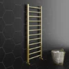 Arezzo 1200 x 500mm Brushed Brass Straight Heated Towel Rail 2 Arezzo 1200 x 500mm Brushed Brass Straight Heated Towel Rail -Cheap Bathroom Heating Store RDBBT125 P1