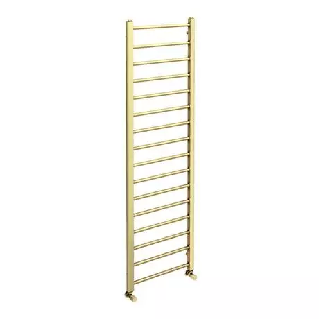Arezzo 1600 x 500mm Brushed Brass Straight Heated Towel Rail 4 Arezzo 1600 x 500mm Brushed Brass Straight Heated Towel Rail - Image 2
