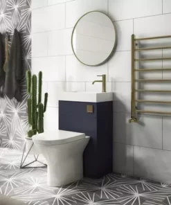 Arezzo 800 x 500mm Brushed Brass Straight Heated Towel Rail -Cheap Bathroom Heating Store RDBBT85 d3 460