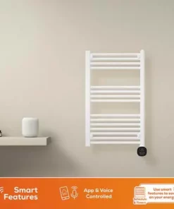 TCP Smart 500W White 800 x 500mm Wi-Fi Energy Saving Electric Only Towel Radiator -Cheap Bathroom Heating Store SMATOWRAD80500W D2 460 1