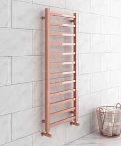 Brooklyn Square 1200 x 500mm Rose Gold Heated Towel Rail