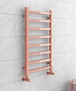 Brooklyn Square 800 x 500mm Rose Gold Heated Towel Rail