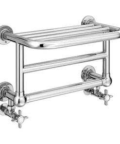 Chatsworth Traditional 300 x 500mm Chrome Heated Towel Rail Shelf