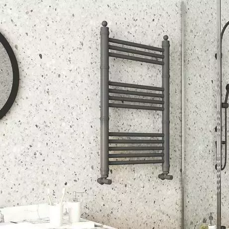 Keswick Anthracite Traditional 500 x 800mm Heated Towel Rail 4 Keswick Anthracite Traditional 500 x 800mm Heated Towel Rail - Image 2