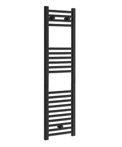 Toreno Black W300 x H1200mm Heated Towel Rail - Straight