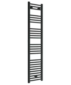 Toreno Black W300 x H1600mm Heated Towel Rail - Straight