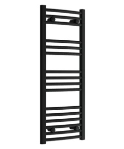 Toreno Black Curved W400 x H1000mm Heated Towel Rail