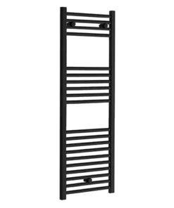 Toreno Black W400 x H1200mm Heated Towel Rail - Straight