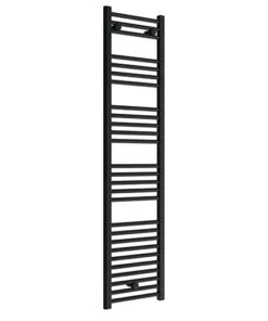 Toreno Black W400 x H1600mm Heated Towel Rail - Straight