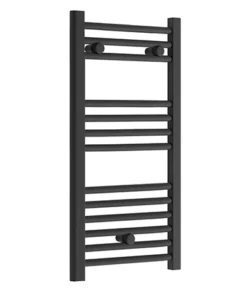 Toreno Black W400 x H800mm Heated Towel Rail - Straight