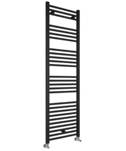 Toreno Black W500 x H1600mm Heated Towel Rail - Straight