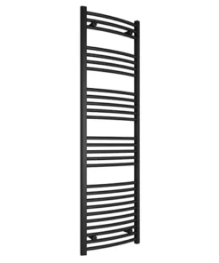 Toreno Black Curved W500 x H1600mm Heated Towel Rail