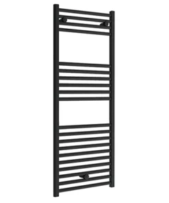 Toreno Black W600 x H1200mm Heated Towel Rail - Straight